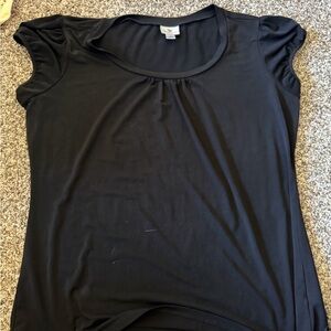 Worthington Black Scoop Neck Cap Sleeve Top